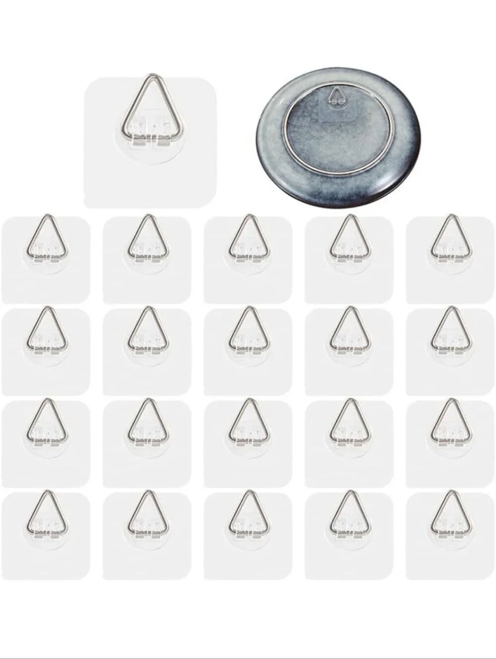 Picture/Plate Adhesive Hangers - Silver (Set of 16)